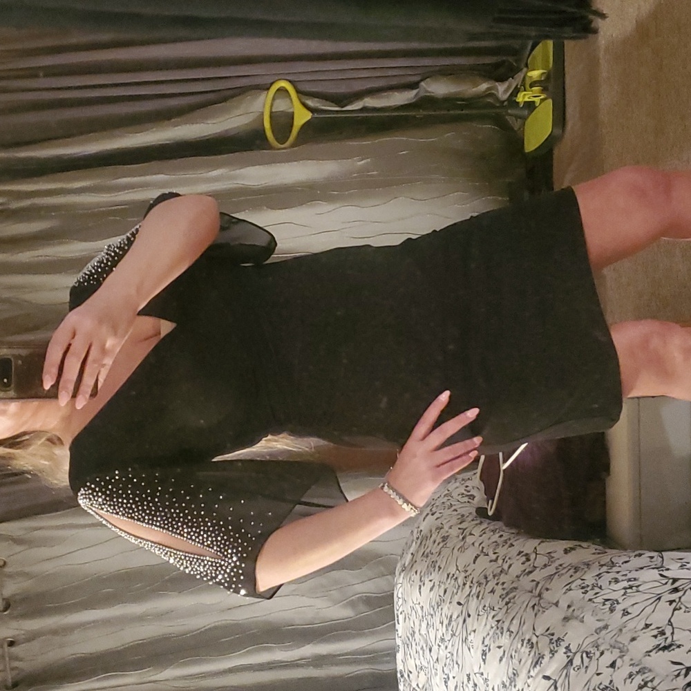 black Faux wrap black dress size Small